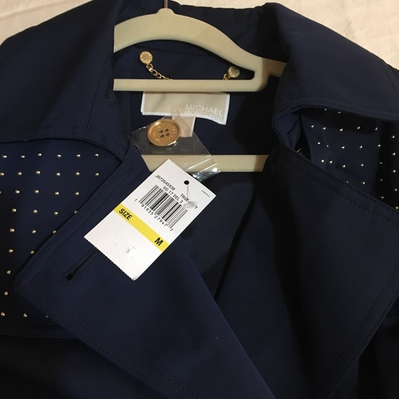 michael kors trench coat in navy blue - Picture 3 of 3
